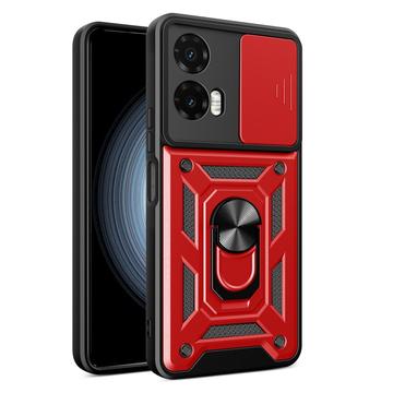 Motorola Moto G35 Drehring-Hybrid Hülle mit Kameraschutz - Rot