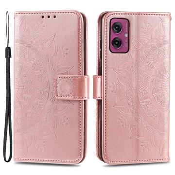 Motorola Moto G55 Mandala Serie Wallet Hülle - Roségold