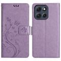 Motorola Moto G56 Butterfly Serie Wallet Schutzhülle - Violett