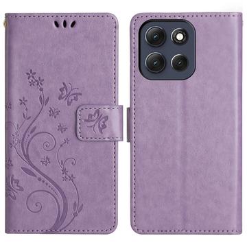 Motorola Moto G56 Butterfly Serie Wallet Schutzhülle - Violett