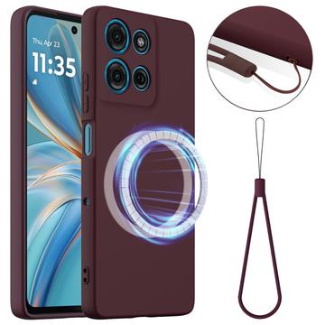 Motorola Moto G86 Power Liquid Silikonhülle - MagSafe-kompatibel - Weinrot