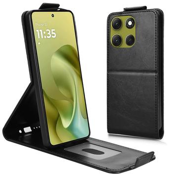Motorola Moto G86 Power Vertikal Flip Hülle mit Ständer - Schwarz