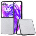 Motorola Razr 50 Ultra Strass Textur Hybrid Hülle - Silber