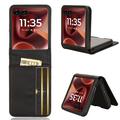 Motorola Razr 60 Ultra FlexCard Kohlefaser-Stil Hülle mit Kartenschlitzen - Schwarz