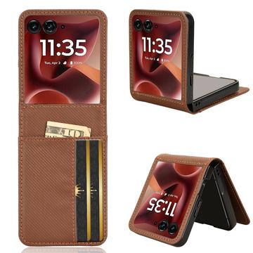 Motorola Razr 60 Ultra FlexCard Kohlefaser-Stil Hülle mit Kartenschlitzen