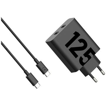 Motorola TurboPower 125W Dual USB-C Wandladegerät mit USB-C Kabel - Schwarz