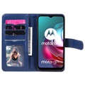 Multi-Karte Schlitz Motorola Moto G10/Moto G30 Schutzhülle mit Geldbörse - Blau