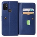 Multi-Karte Schlitz Motorola Moto G10/Moto G30 Schutzhülle mit Geldbörse - Blau