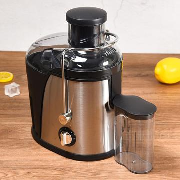 Multifunktionaler 2-Gang Slow Juicer mit Saftbehälter - Silber / Schwarz