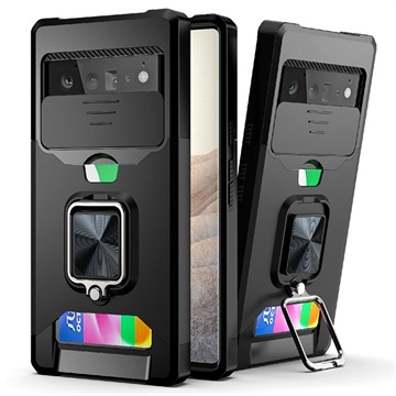 Multifunktions 4-in-1 Google Pixel 6 Pro Hybrid Hülle - Schwarz