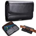 Multifunktionale horizontale Holstertasche mit Kartenfächern - XXXL - Schwarz