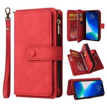Mehrzweck-Serie iPhone 14 Pro Max Schutzhülle mit Geldbörse - Rot