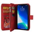 Mehrzweck-Serie iPhone 14 Pro Max Schutzhülle mit Geldbörse - Rot
