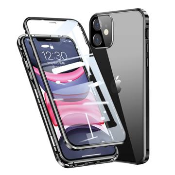 iPhone 11 Magnetisches Cover mit Panzerglas - Schwarz