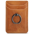 Muxma MX112 RFID-blockierender Kartenhalter mit Ringgriff - Elegant - Braun