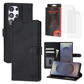Samsung Galaxy S25 Ultra MyTPhone CardMate Leder Wallet Hülle - Schwarz