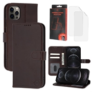 iPhone 12/12 Pro MyTPhone CardMate Leder Wallet Hülle - dunkelbraun