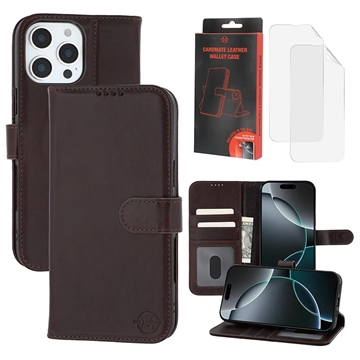 iPhone 16 Pro MyTPhone CardMate Leder Wallet Hülle - dunkelbraun