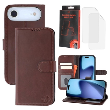 iPhone 17 Air MyTPhone CardMate Leder Wallet Hülle - dunkelbraun