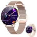 NX21 Gesundheitsüberwachung Frauen Smartwatch - Bluetooth 5.3 & IP68 - Gold