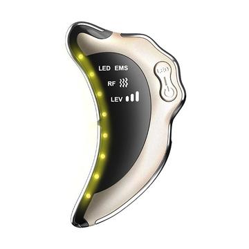 NY-S008 RF & EMS Gua Sha-Gesichtsmassagegerät - 5-Farben-LED - Gold