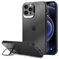 iPhone 12 Pro Max Hybrid Hülle mit Verstecktem Ständer - Schwarz / Durchsichtig