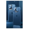 iPhone 12/12 Pro Hybrid Hülle mit Verstecktem Ständer - Blau / Durchsichtig