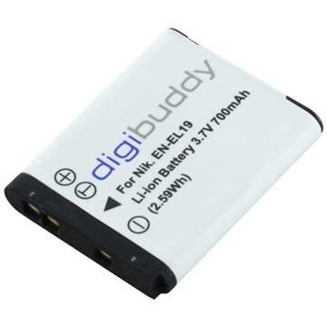 Digibuddy Akku EN-EL19 für Nikon Coolpix S7000, S6900, S33 - 700mAh