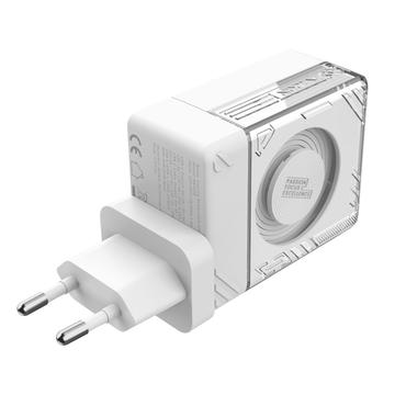 Nillkin Icecore 65-W-GaN-Ladegerät mit einziehbarem USB-C-Kabel - Weiß