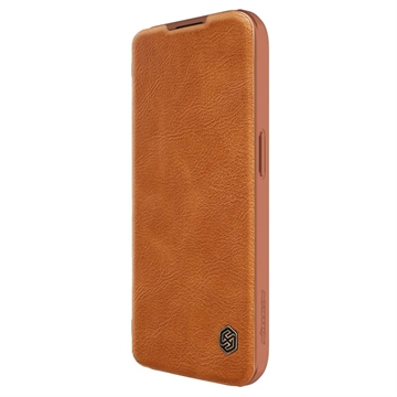 Nillkin Qin Pro iPhone 15 Pro Flip Case - Braun