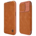 iPhone 15 Pro Max Nillkin Qin Pro Flip Case - Braun