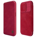 iPhone 15 Pro Max Nillkin Qin Pro Flip Case - Rot