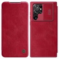 Nillkin Qin Serie Samsung Galaxy S22 Ultra 5G Flip Case - Rot