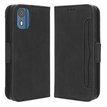 Nokia C02 Wallet Hülle mit Kartenhalter - Schwarz