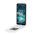 Nokia C200 Vertikale Flip Hülle mit Kartensteckplatz - Weiß