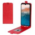 Nokia C21 Plus Vertikale Flip Case mit Kartensteckplatz - Rot