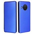 Nokia X10/X20 Flip Hülle - Karbonfaser - Blau