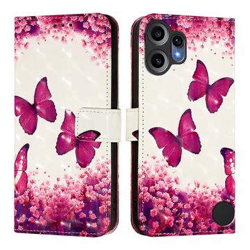 Nothing CMF Phone 2 Pro Wonder Serie Wallet Hülle - Rosenschmetterlinge
