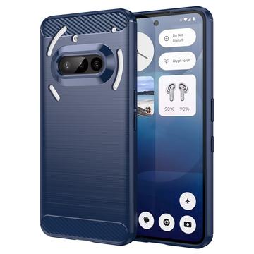 Nothing Phone (3a) Gebürstete TPU Hülle - Karbonfaser - Blau