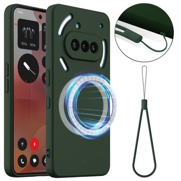 Nothing Phone (3a) Liquid Silikonhülle - MagSafe-kompatibel - Dunkel Grün