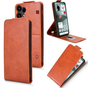 Nothing Phone (3a) Lite Vertikal Flip Hülle mit Ständer - Braun