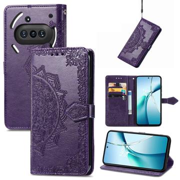 Nothing Phone (3a) Mandala Serie Wallet Hülle - Purpur