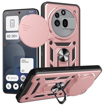 Nothing Phone (3a) Pro Drehring-Hybrid Hülle mit Kameraschutz - Roségold