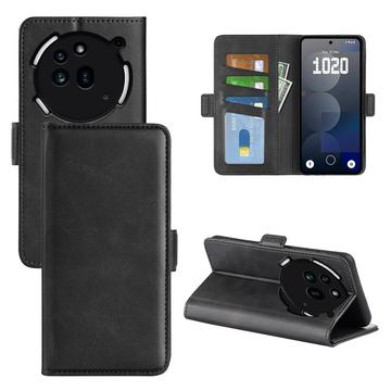 Nothing Phone (3a) Pro Wallet Hülle mit Magnetverschluss - Kalb Textur - Schwarz