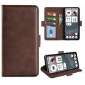 Nothing Phone (3a) Wallet Hülle mit Magnetverschluss - Kalb Textur - Braun