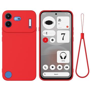 Nothing Phone (4b) Liquid Silikonhülle mit Handschlaufe - Rot