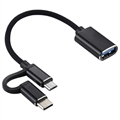 Goobay USB 3.0 zu MicroUSB und USB-C T-Adapter - Weiß