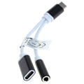 OTB 2-in-1 USB-C / 3.5mm Laden & Audio Adapter - Weiß