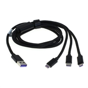 OTB 3-in-1-Ladekabel - Lightning, USB-C, MicroUSB - 1m - Schwarz