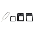 OTB 4-in-1 SIM Karte Adapter Set - Schwarz